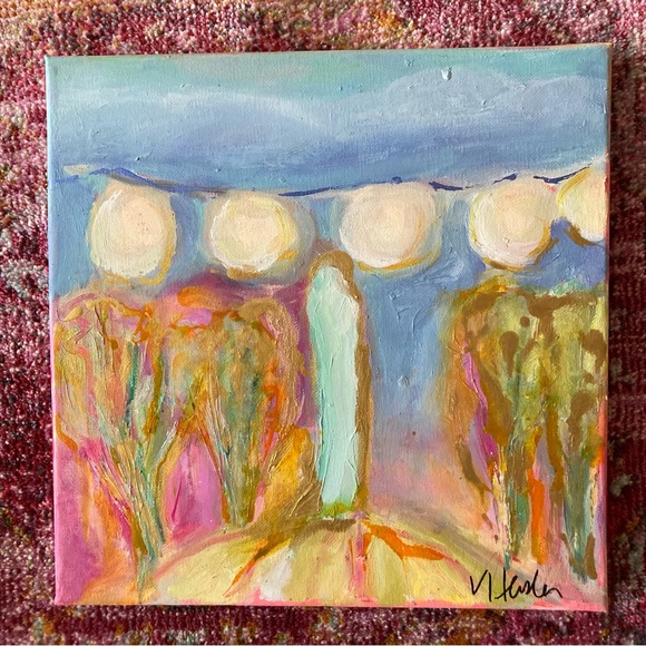 Enchanted Walk” An Original art Acrylic Painting 12”x12” Canvas - Picture 9 of 14